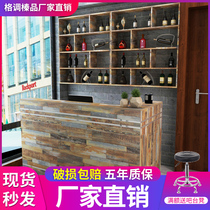 Restaurant Hotel Bar Wine Cabinet Combination Corner Cashier Counter Simple Fashion Catering Reception Desk