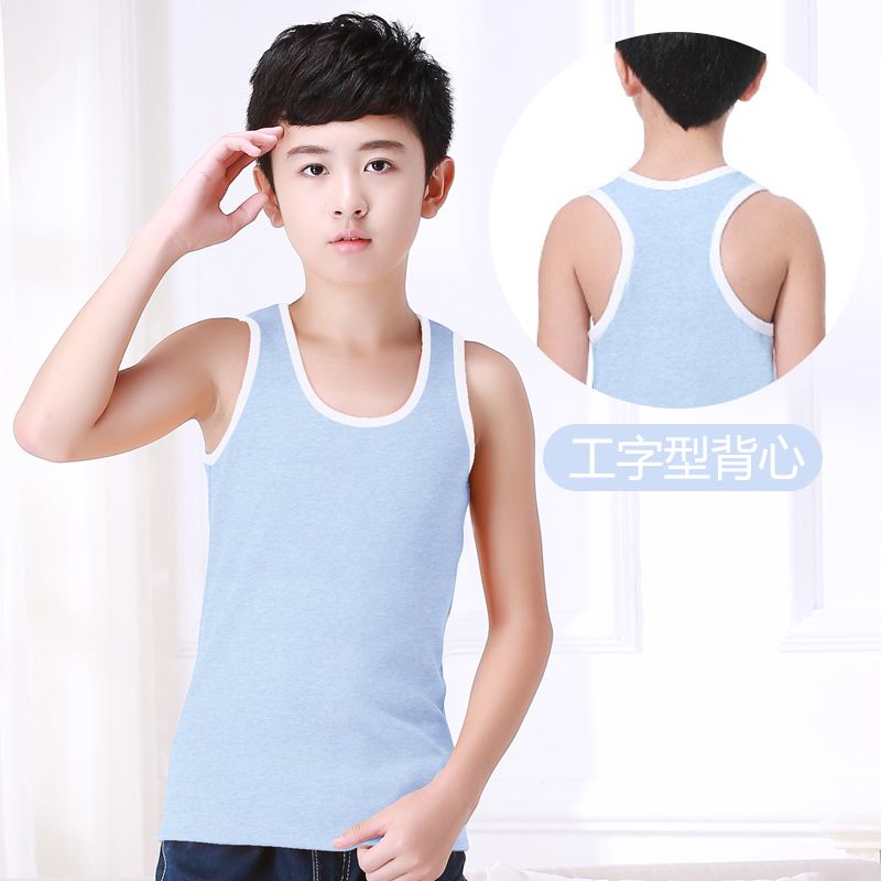 trẻ em mùa hè không tay bông cotton nhỏ vest áo trong lớn cậu bé xà ngang phía dưới màu bông cô gái mỏng lót