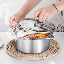 Single small hot pot pot commercial induction cooker special Shabu Shabu Pot one person one pot rotating stainless steel self-service Mandarin duck pot