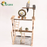 Большой натуральный перечный попугай, игрушка-качели, подставка для подъема, лестница, ветка, кольцо, деревянная платформа-лестница