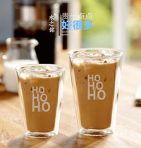 Couple double glass A pair of creative office womens coffee cup Milk cup Household water cup Simple juice cup