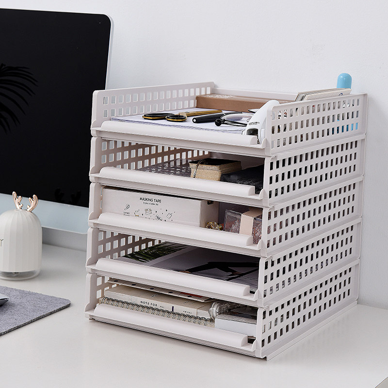 Desk surface accommodating box minimalist plastic drawer-type shelve desk Students Dormitory Documents Debris containing box