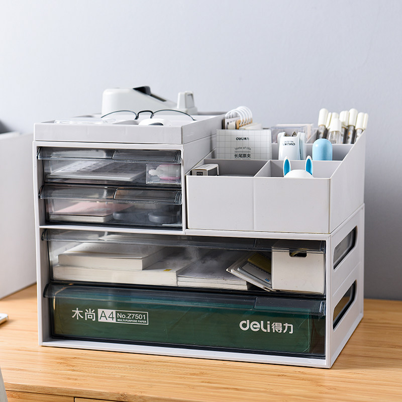 Desk surface containing box plastic drawer-type storage cabinet office Shelf Supplies Document Storage Finishing Box