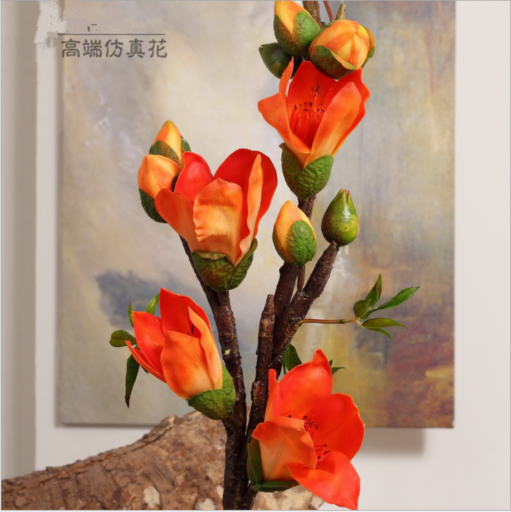 High-end Home Decoration Emulation Flower Hero Flowers Big Branches Emulation Wood Cotton-Taobao