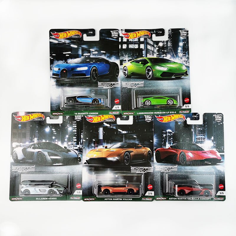 Hot Wheels Fpy86 Car Culture Collector's Edition Rubber Tire Alloy Car Model Bugatti Lamborghini Mclaren