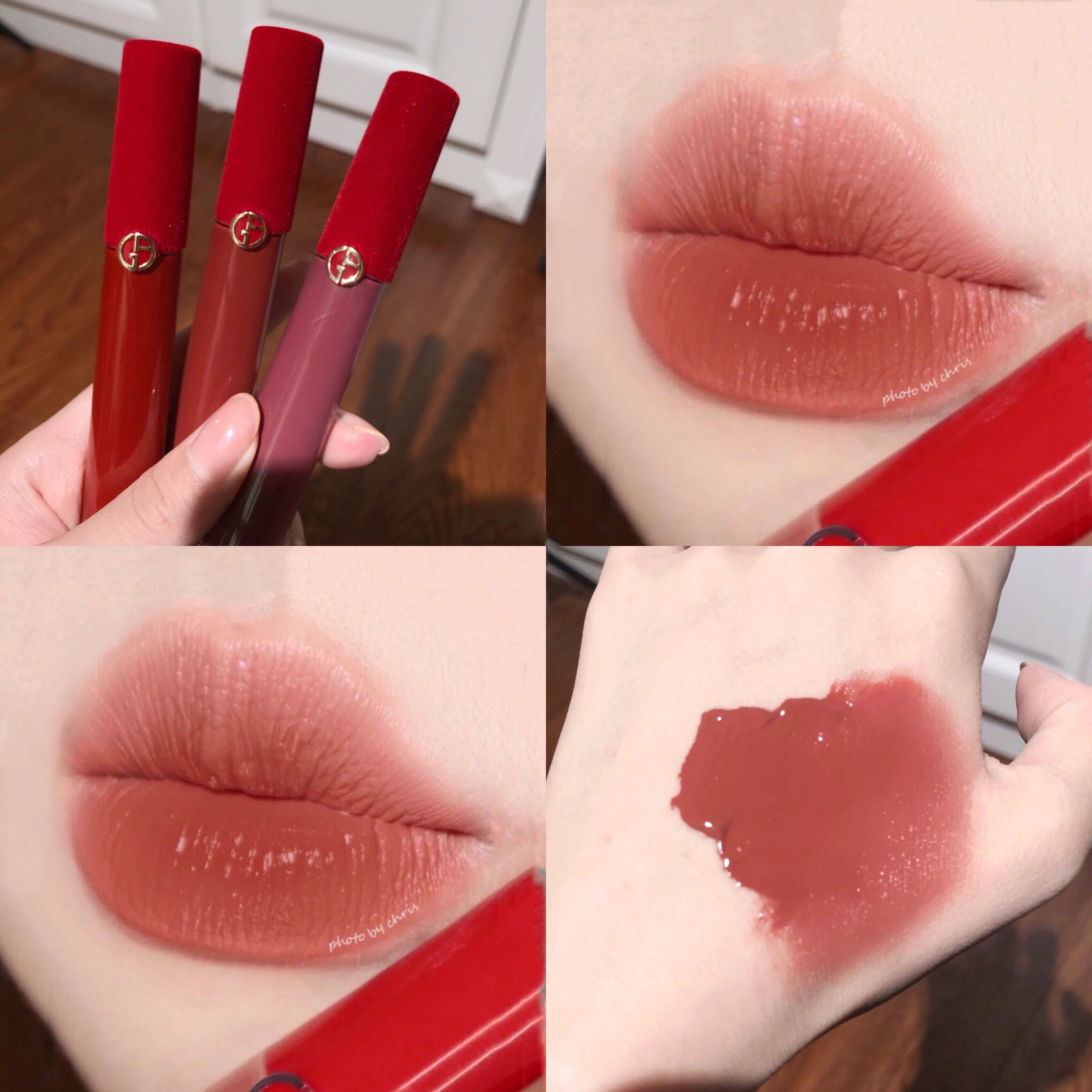 Armani Amanny autumn winter red pipe small red hat 206 red velvet matt lip glaze 214209102530