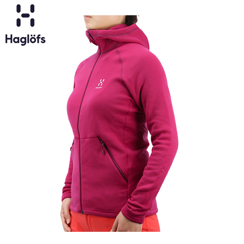 Haglofs matchsticks autumn and winter Outdoor Women's velvet hooded cardigan plus velvet jacket 603295 European version