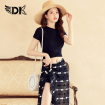 DK Swimsuit Women 2022 New Sexy Split Three Piece Set Conservative Belly Covering Fairy Korean Style