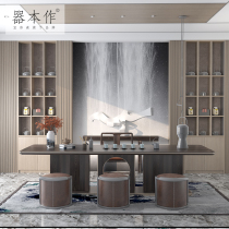 New Chinese Living Room Tea Table And Chairs Combined Tea Room Tea Room Tea Table Zen solid wood table Modern Chinese full solid wood tea table