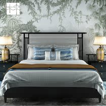 Solid wood bed Double beds New Chinese master bedroom with large bed 18 m times Marital Bed 1 5 m Modern Chinese Minimalist Light Extravaganza
