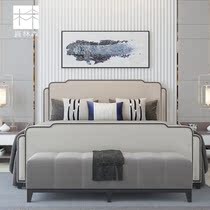 Modern Chinese bed solid wood modern minimalist New Chinese upscale Bedroom 1 8 m Wedding bed subbed 15 m Double beds