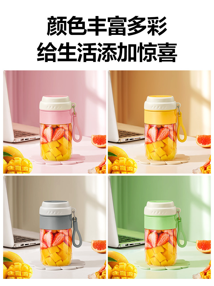 Michael Cool Portable Glass Juicer Small Household Multifunctional Juice Maker Wireless Charging Electric Juicing Cup