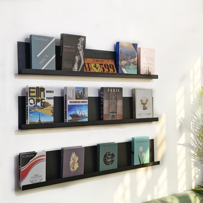 Industrial Style Wall Decoration Iron One-Word Partition Storage Rack Suspended Bookshelf Wall-Mounted Product Display Rack Commercial New