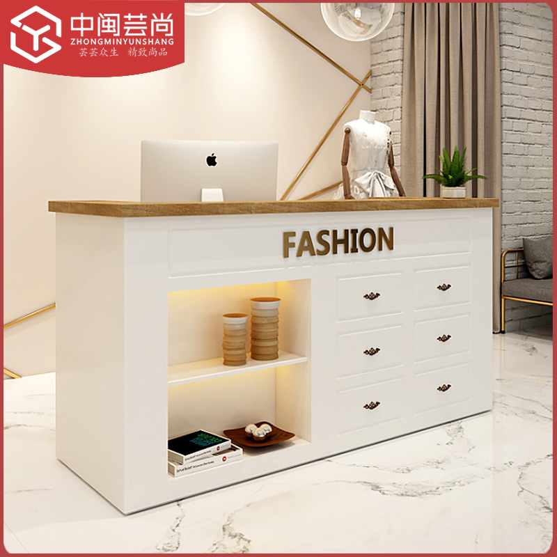 Clothing Store Collection Silver Counter Shop Small Women's Clothing Counter Nordic Beauty Chia Store Bar Table Beauty Salon Reception Desk