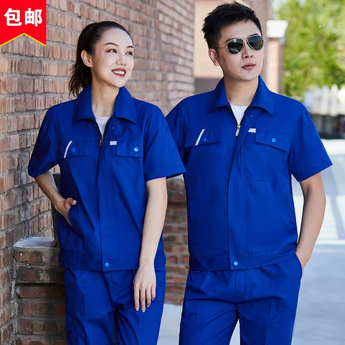 Летний хлопковый износостойкий комбинезон подходит для мужчин и женщин, короткий рукав
