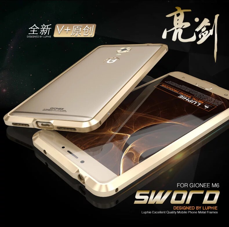 Luphie Blade Sword Slim Light Aluminum Bumper Metal Shell Case for Gionee M6 Plus & Gionee M6