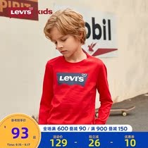 Levis Levis Levis childrens clothing boys spring and autumn clothes long sleeve T-shirt 2021 new middle and big children cotton childrens T-shirt tide