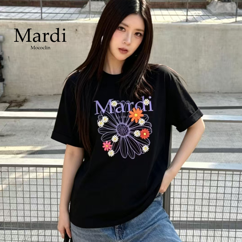 Official Store Mardi Mococlin Short-Sleeved Women's 2026 New Summer Wear Black Top Korean Style T-Shirt