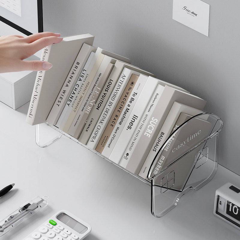 Настольная подставка для книг вертикальная органайзер для дома и кабинета прозрачная стойка для студенческих материалов