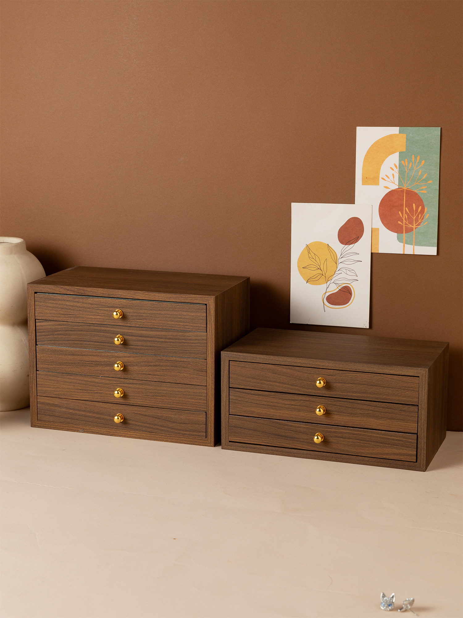 Шкатулка для украшений из орехового дерева в китайском стиле ретро премиум класса для колец серег цепочек