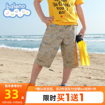 Benni Road Childrens Clothing Summer Handsome Cartoon Printed Childrens Shorts Knitted Waist Boys Childrens Cotton Pants