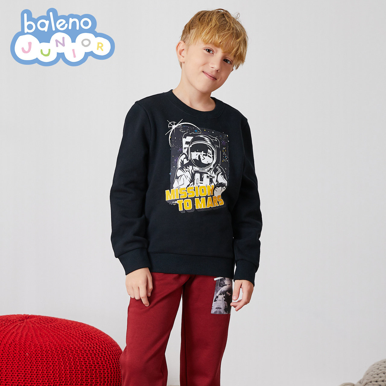 Baleno junior  班尼路 中大童印花圆领卫衣 天猫优惠券折后￥29包邮（￥109-80）常规款、加绒款多色可选