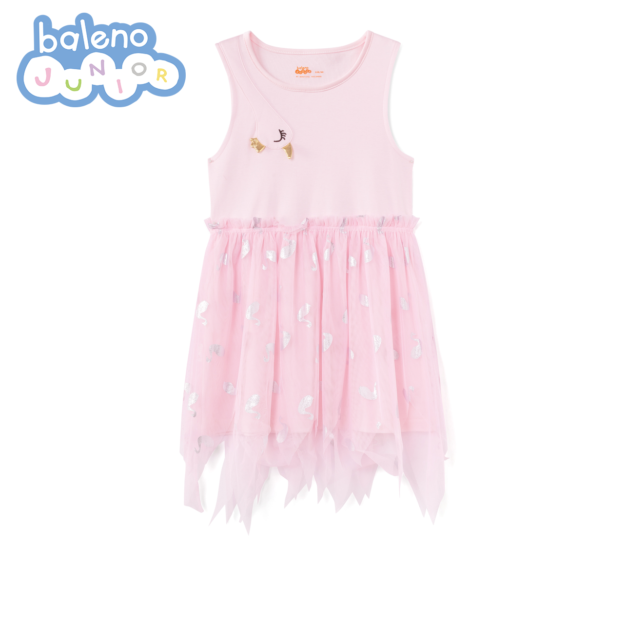 Benny đường Kids 2020 Summer Dresses Cô gái thiên nga in thêu áo váy không tay bông.