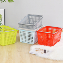 Supermarket shopping basket large plastic household storage basket Shopping basket Fruit basket Beer convenience store snacks big blue