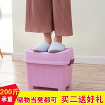 Japanese-style large storage stool Childrens storage stool Plastic bench toy can sit thickened fishing for shoe stool Waterproof
