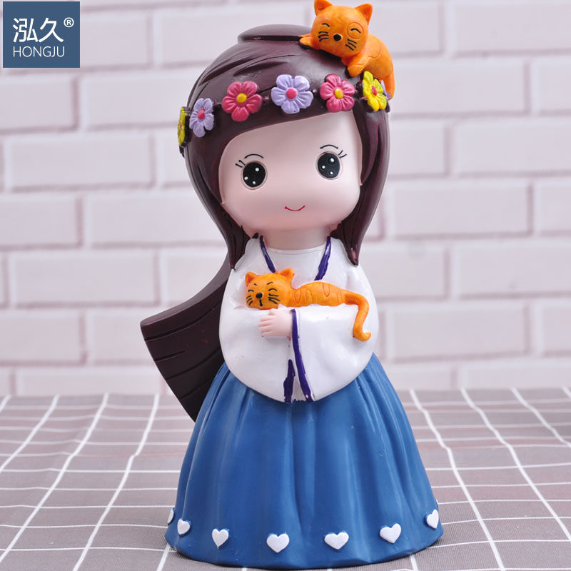 Creative Princess Girl Deposit Money Pot Big Adult Deposit Box Children Saving Money Cylinder Anti-Fall Cute Gift Pendulum