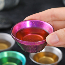 Kangfu titanium pure titanium tea cup tea set home outdoor travel Kung Fu Tea ice crystal color solid color set gift box