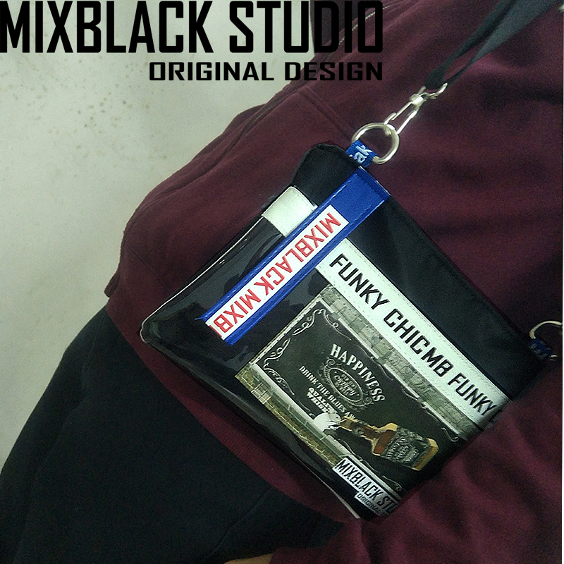 MIXBLACK2018 thiết kế thú vị mới rượu vang chuột nam và nữ vải bố Túi xách nam và nữ mạng đỏ túi nhỏ màu đen túi xách charles & keith