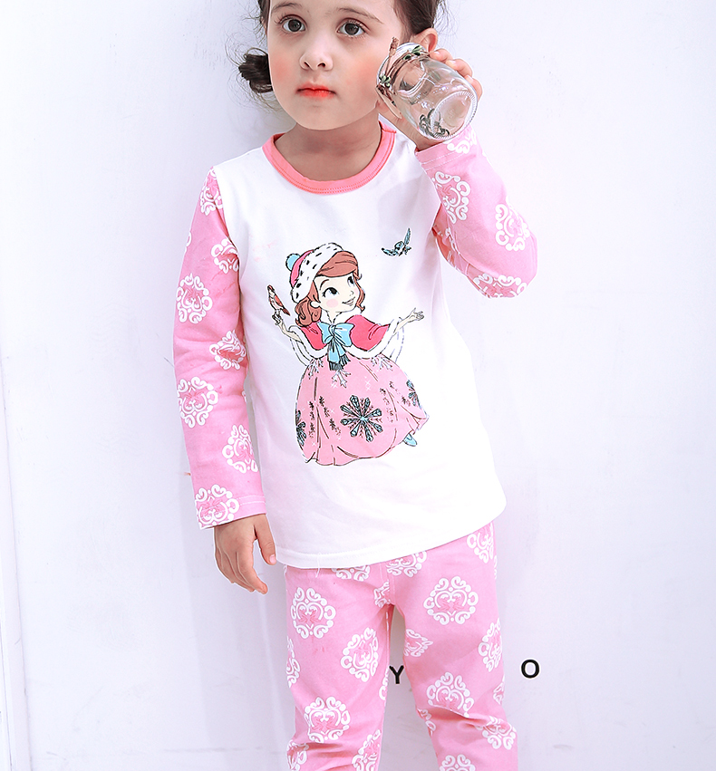 Chân dài cô gái chú gái bộ đồ lót cotton mỏng phần mùa thu quần áo trẻ em đồ lót trẻ em dịch vụ nhà mùa thu đồ bộ em bé