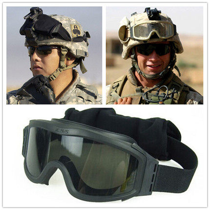 Military fans FAST locust goggles three anti-riot lens set rail helmet goggles CS goggles