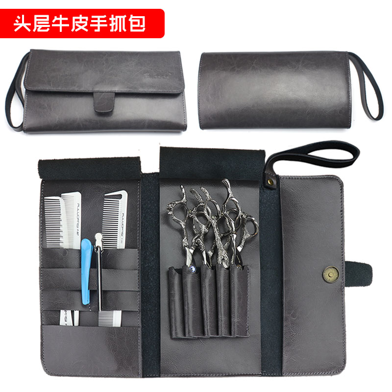 Barber shop professional electrostatic comb oil wax clutch bag crocodile clip hairdressing tool storage bag hair stylist special