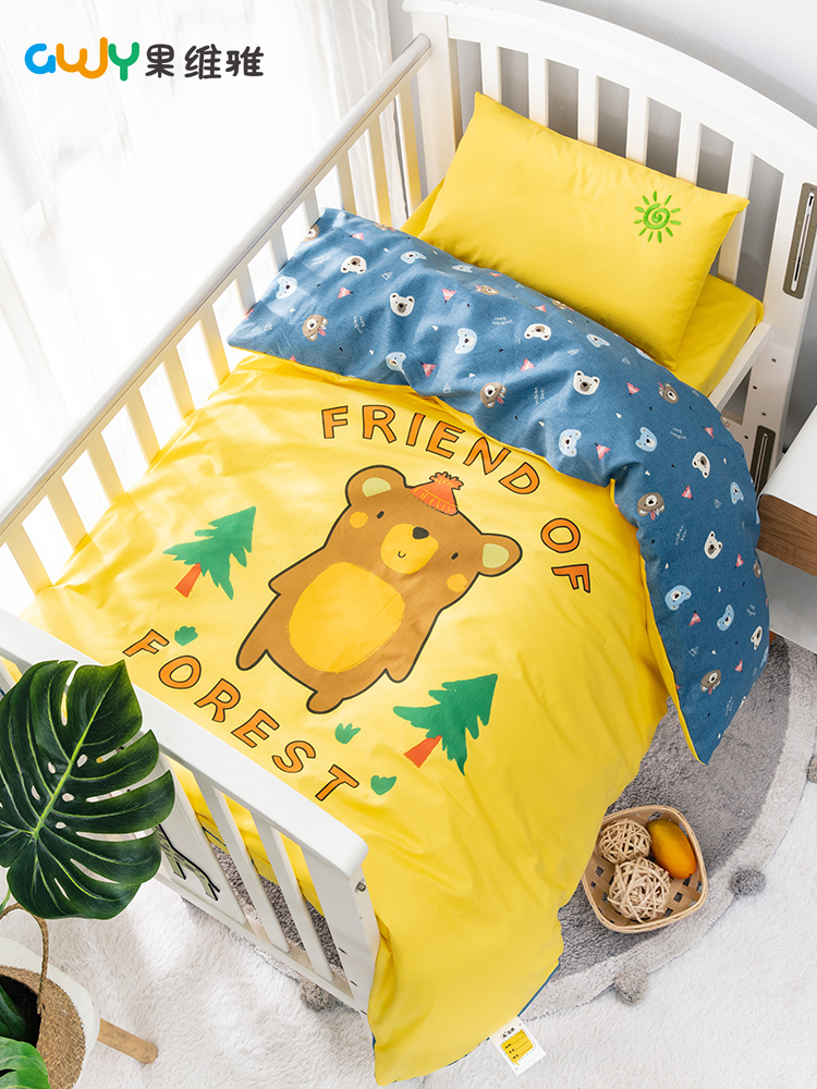 Kindergarten quilt three-piece set Children nap special baby futon Cotton quilt baby quilt cover six-piece set