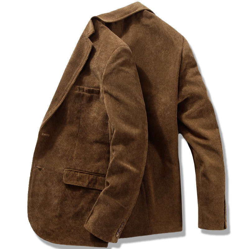 Corduroy Blazer for Men, Spring and Autumn, Pure Cotton, Business Casual Suit Jacket, Slim Fit, Vintage Striped Corduroy Suit Top Corduroy Blazer for Men, Spring and Autumn, Pure Cotton, Business Casual Suit Jacket, Slim Fit, Vintage Striped Corduroy Suit Top