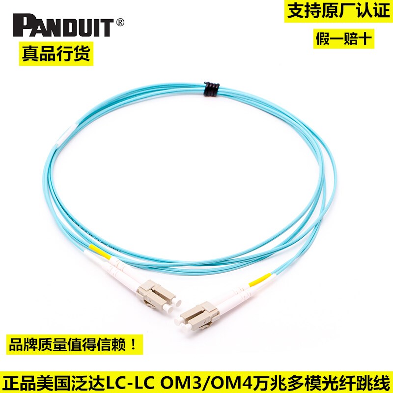 PANDUIT LC-LC OM3 OM4 Multimode 10 Gigabit Dual-Core Fiber Optic Cable Jumper