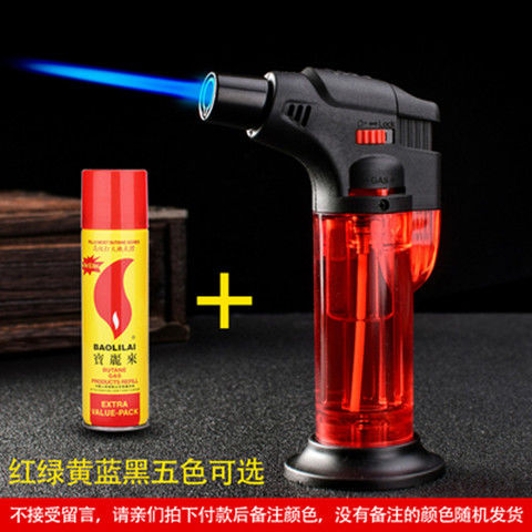 Windproof straight flush with inflatable creative personality Cigar high temperature welding gun spray gun lighter gas electronic ignitor-Taobao