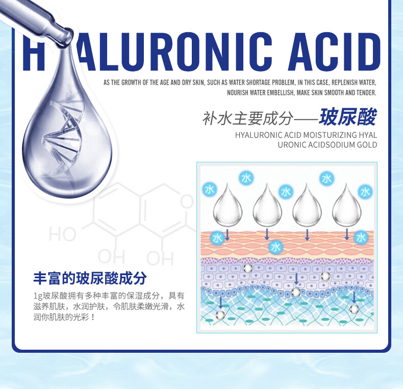 Sữa rửa mặt dưỡng ẩm Boquan Ya Hyaluronic Acid Cleanser Facial Cleanser Chăm sóc da mặt Chăm sóc da sữa rửa mặt dr pepti