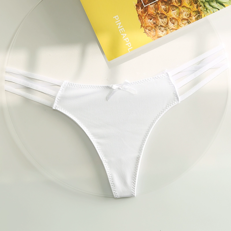 Thông nữ tính cảm giác liền mạch một mảnh eo thấp phụ nữ ren-up rỗng bikini vải bơi nhanh chóng quần lót lụa băng - G-string