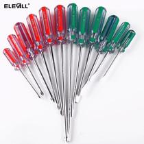 Screwdriver color strip handle screwdriver Transparent crystal handle Cross word plum flat mouth screwdriver
