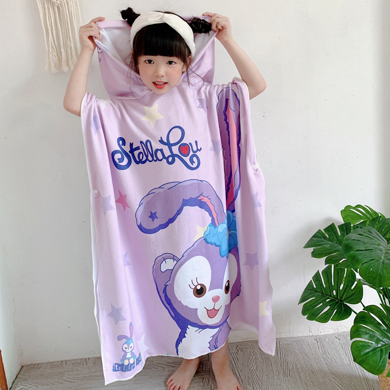Children's Hooded Bathrobe, Bath Towel, Poncho, Special Bathrobe for Boys and Girls for Bathing and Swimming, Water-Absorbent, Quick-Drying, Windproof Changing Cover