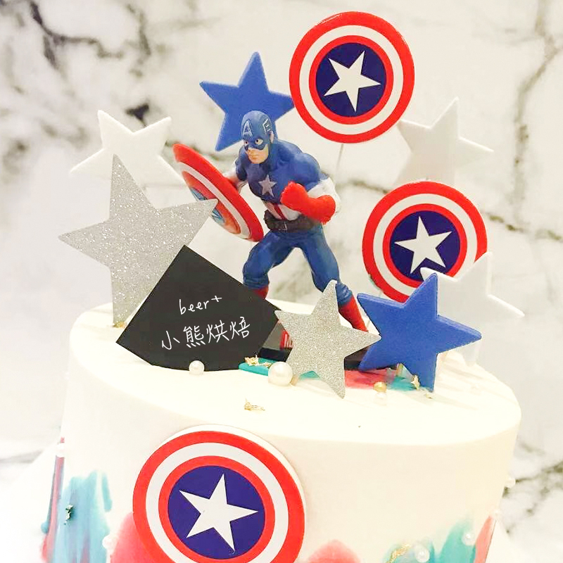 Cake decoration plug-in barbed wire sponge dress KT cat Obumman star interpolation kit baking