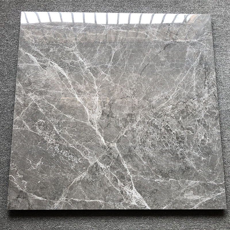 Foshan Modern Light Luxury body marble tiles 800x800 Living room Makeup Room Grey full Porcelain Tiles Anti Slip