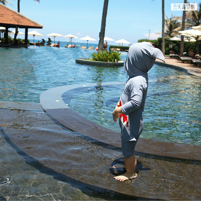 Children's swimsuit Boys cute baby swimsuit shark long sleeve sunscreen 1-2-3-9 years old 4 kids Boy Swimsuit