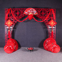 Chinese wedding props Chinese style on-site layout Chinese door Wrought iron screen Wedding stage catwalk decorative ornaments