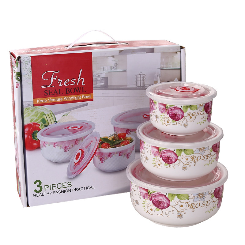 Bowl set gift box threepiece freshkeeping bowl set gift bowl set