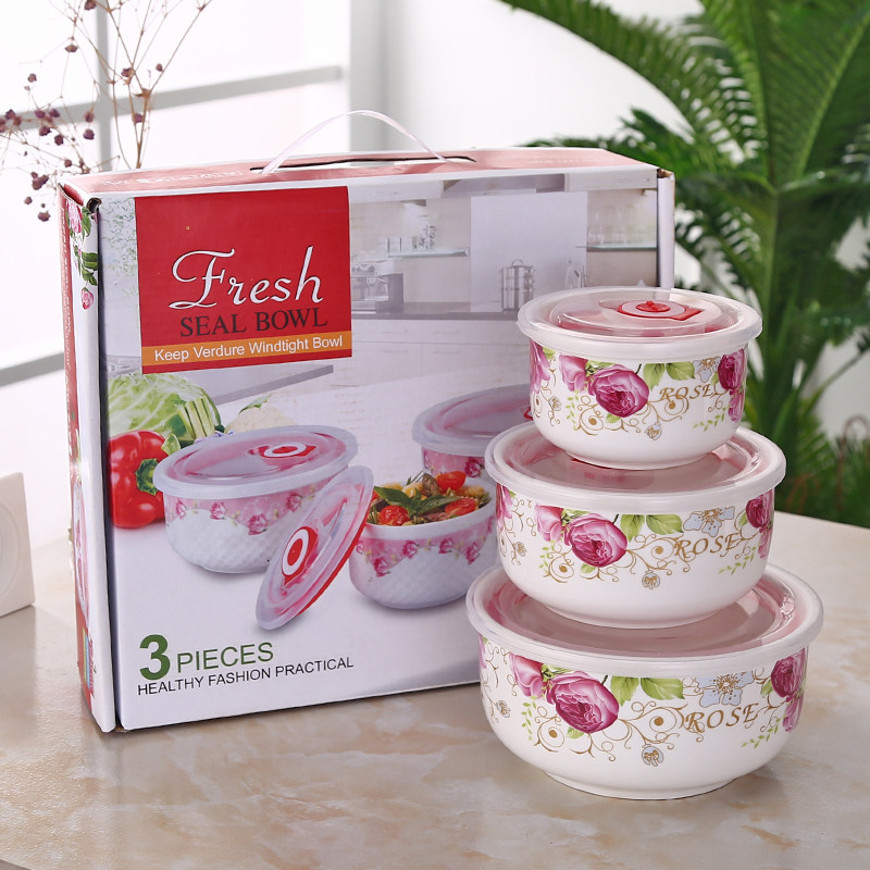 Bowl set gift box threepiece freshkeeping bowl set gift bowl set