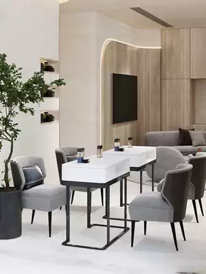 ins Nordic marble Net red nail table iron art single double nail table nail salon table and chair set